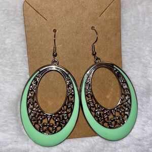 Paparazzi Orchard Bliss Oval Silver Earrings